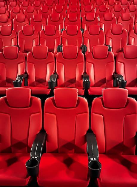 Cine Y Entretenimiento Asientos Vacíos De Cine Rojo Para Servicio De