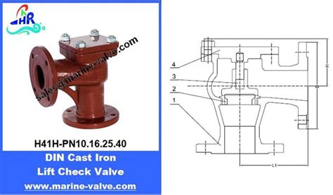 Din Cast Iron Flanged Lift Angle Check Valve Pn10162540qingdao Ronghang Marine Valve