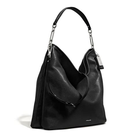 Coach Black Leather Hobo Handbags