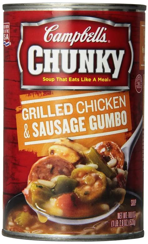 Campbells Chunky Grilled Chicken And Sausage Gumbo 188oz Can Pack Of 6