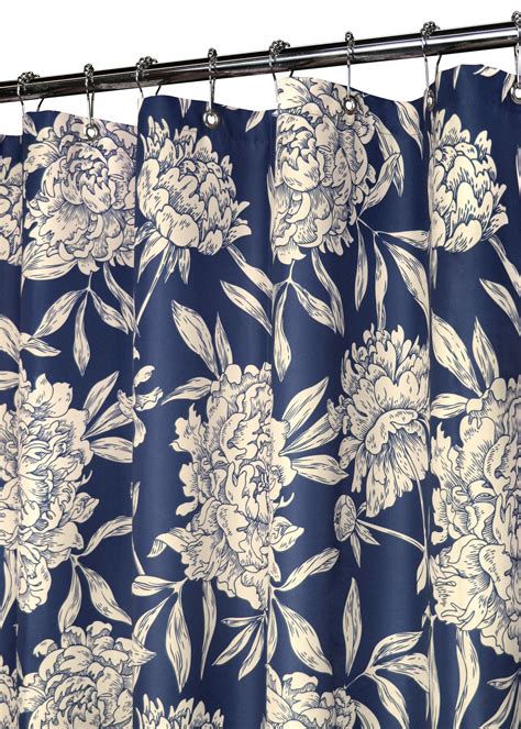 Navy And Cream Shower Curtain Funky Shower Curtains Floral Shower