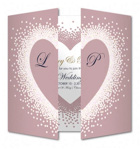 Wedding Invitation Crystal Heart Wedding Invitations Romantic