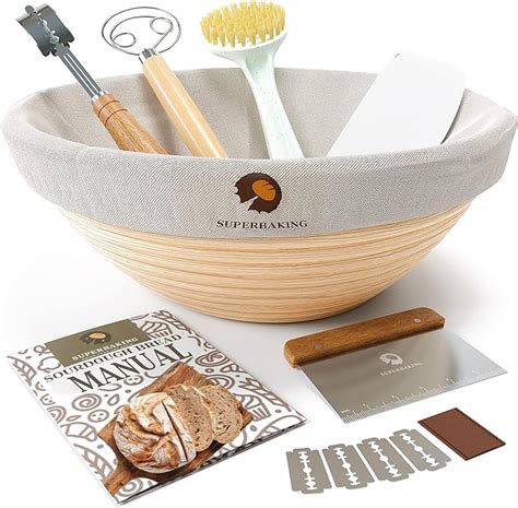 Superbaking Banneton Bread Proofing Basket Set Round Sourdough