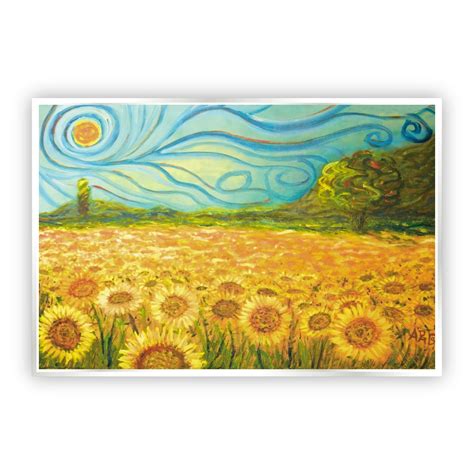 Cuadro Canvas Revolution Campo De Girasoles De Vincent Van Gogh Marco