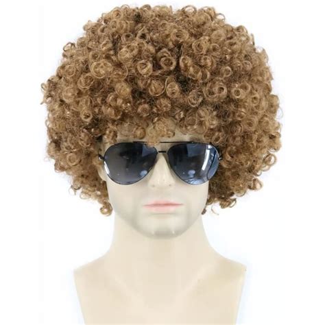 Perruque Afro Funky Des Années 70 Perruque Homme Brune Perruque Courte