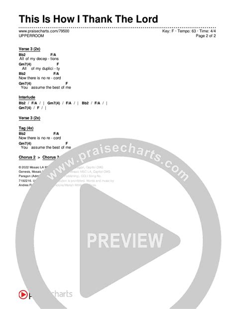 This Is How I Thank The Lord Chords Pdf Upperroom Praisecharts