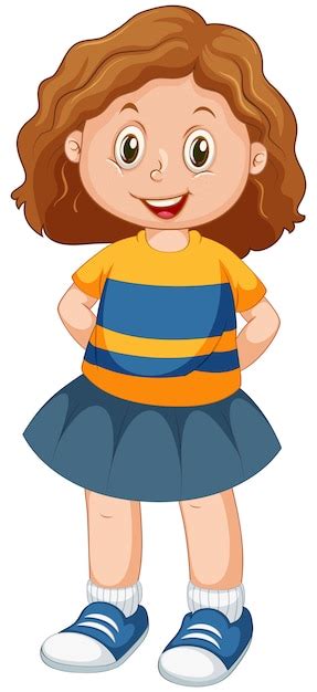 Free Vector Happy Brunette Girl Standing