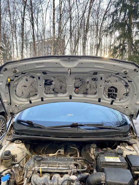 Шумоизоляция капота — Hyundai Solaris, 1,6 л, 2011 года | аксессуары ...