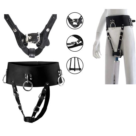 Leather Forced Orgasm Magic Wand Holder BDSM Bondage Sex Toys For