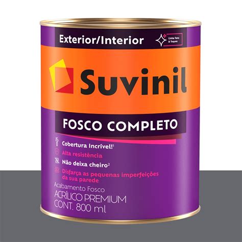 Tinta Acrílica Fosca Suvinil Titânio 800 ml Loja Online SA Tintas