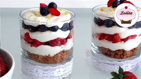 Receta trifle de fresas y arándanos Parfait de frutas Parfait fácil