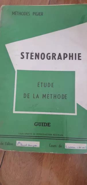 2230683 STÉNOGRAPHIE Etude de la méthode Collectif EUR 20 00