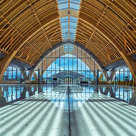 Timber Arches Support Wavy Roof Of Mactan Cebu International Airport In