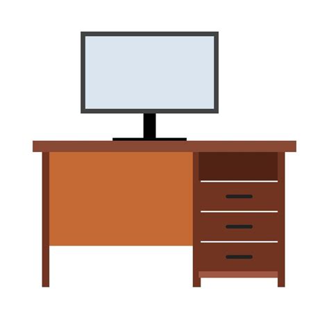 Computer desk flat icon 14183482 Vector Art at Vecteezy