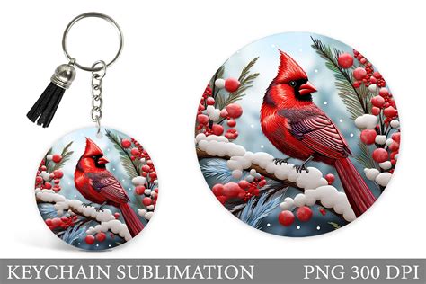 Cardinal Keychain Winter Keychain Graphic By Shishkovaiv Creative