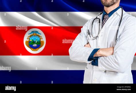 Health And Care With Flag Of Costa Rica Costa Rica National Health