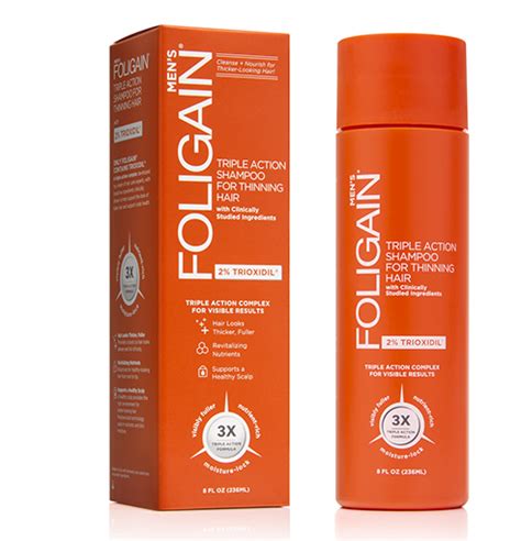 Foligain Triple Action Shampoo For Thinning Hair For Men With 2 Trioxidil Beauty Bridge