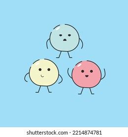 Mochi Dango Cute Character Vector Stock Vector (Royalty Free) 2214874781 | Shutterstock