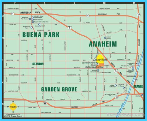 Map of Anaheim California - TravelsMaps.Com