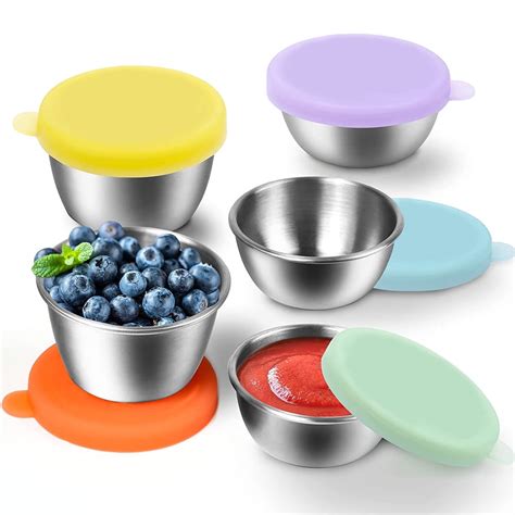 Ludlz Condiment Containers with Lids, Salad Dressing Container To Go, 50ml Reusable Stainless ...