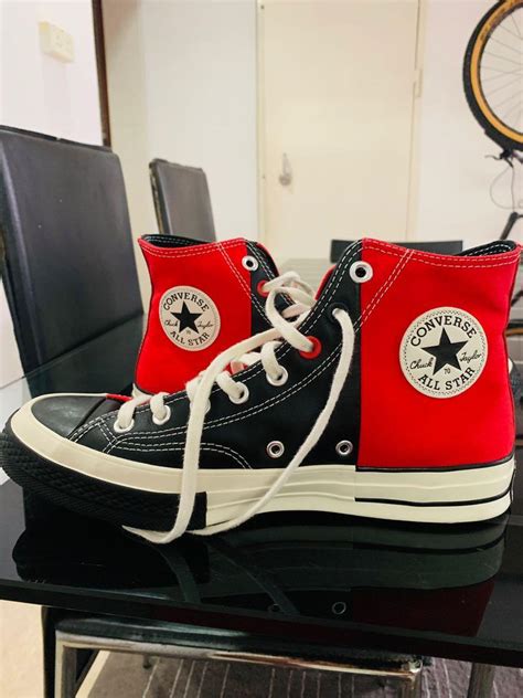 Chuck Taylors Redblack Mens Fashion Footwear Sneakers On Carousell