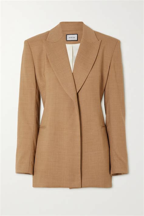Beare Park Oversized Wool Blazer Beige Shopstyle