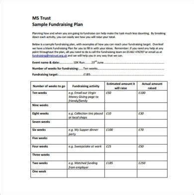 Strategic Fundraising Plan 10 Examples Format Docs Word Pages