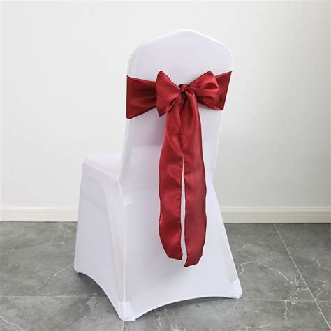 10X Satin Stretch Chair Sash Cover Bow Sash Decoration For Wedding