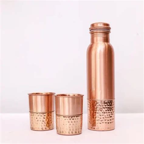 Copper Bottle With Glass Gift Set Size Ml Packaging Type Box At