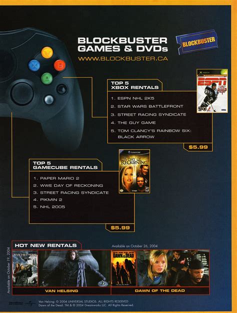 Blockbuster Dvd And Game Rentals Canada October 2004 02