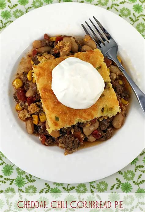 Cheddar Chili Cornbread Pie Taste Of Recipe