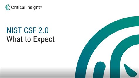 Nist Csf 20 What To Expect Youtube