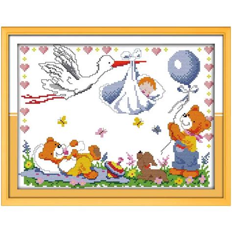 Angel Baby Coming Patterns Counted Cross Stitch 11CT 14CT Cross Stitch ...