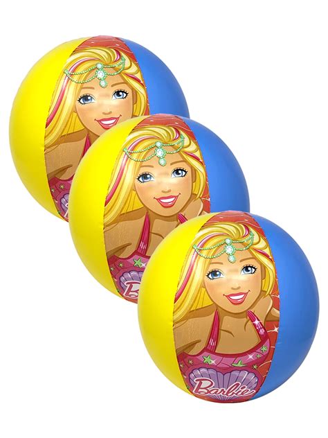 Girls Barbie Beach Ball Inflatable 13 5 3 Pack Set Pool Party Favor