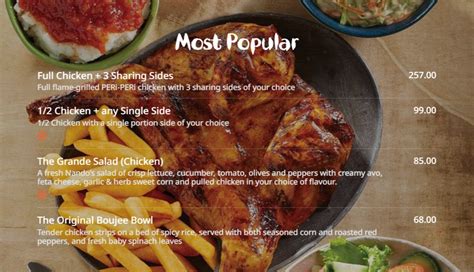 Nando's Menu and Prices South Africa