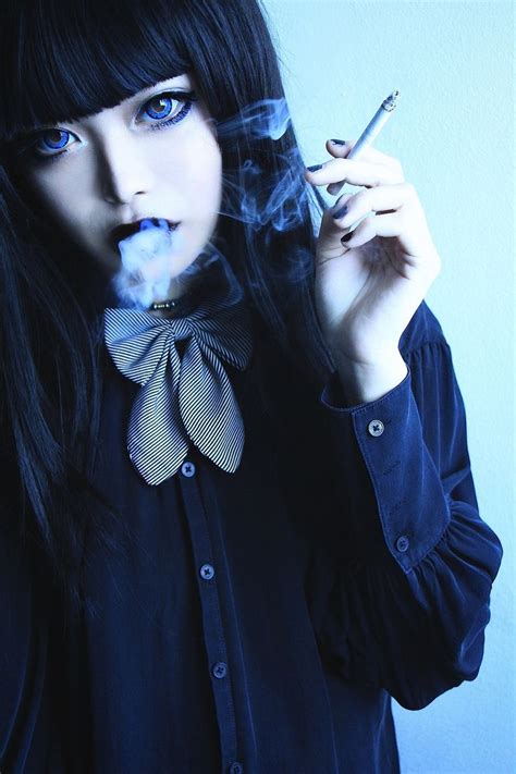 Wylona Hayashi Goth Women Women Smoking Girl Smoking