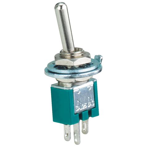 MS-244 | MIYAMA Toggle Switch M5 SPDT 3A 125VAC Green/Silver,| 16289