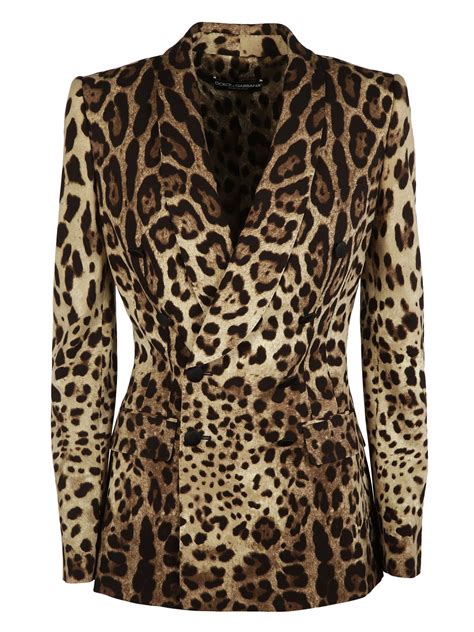 Dolce Gabbana Dolce Gabbana Leopard Print Double Breasted Blazer