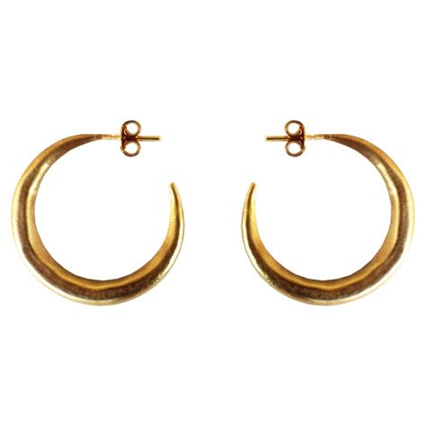 Gold Plated Small Silver Hoop Earrings For Sale At 1stdibs