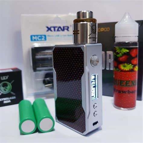 Paket Ngebul Authentic Original Mod Voopoo Drag Kit Rda Vape Lengkap