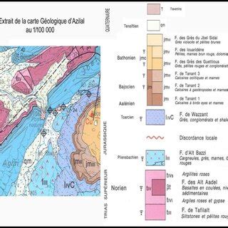 Carte G Ologique De La R Gion D Iminifri Extrait De La Carte