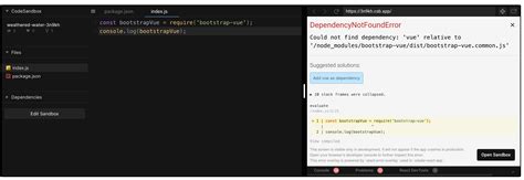 Embeds Not Able To Add Dependency While Embedding Codesandbox In An
