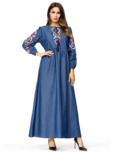 2018 New Arab Elegant Loose Abaya Kaftan Islamic Fashion Muslim Dress Clothing Design Women