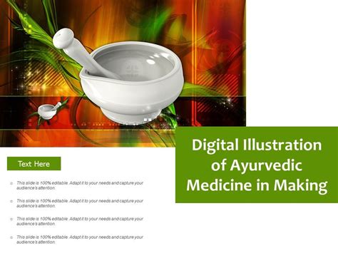 Digital Illustration Of Ayurvedic Medicine In Making Presentation