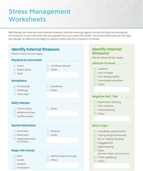 24 Free Printable Stress Management Worksheets Activities Templates