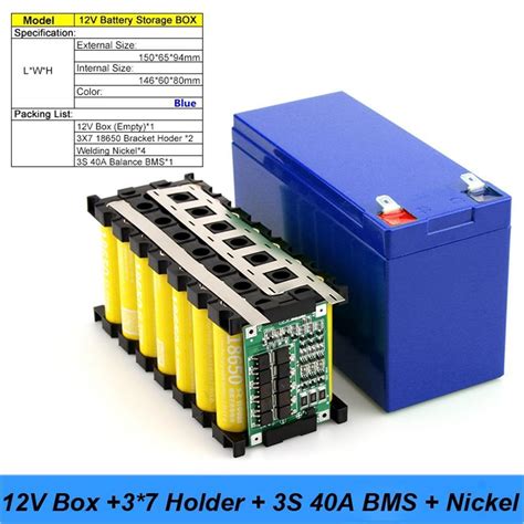 12v 3s 7p 40a Li Ion Battery Pack Diy Kits Case Holder For 18650 Power Wall Aau Ebay