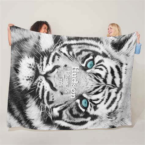 Bengal Tiger Personalized White Tiger Fleece Blanket Zazzle