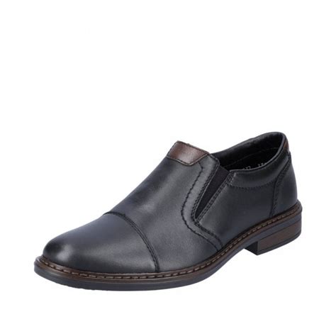 17659 00 Black Leather Slip On Mens Shoe