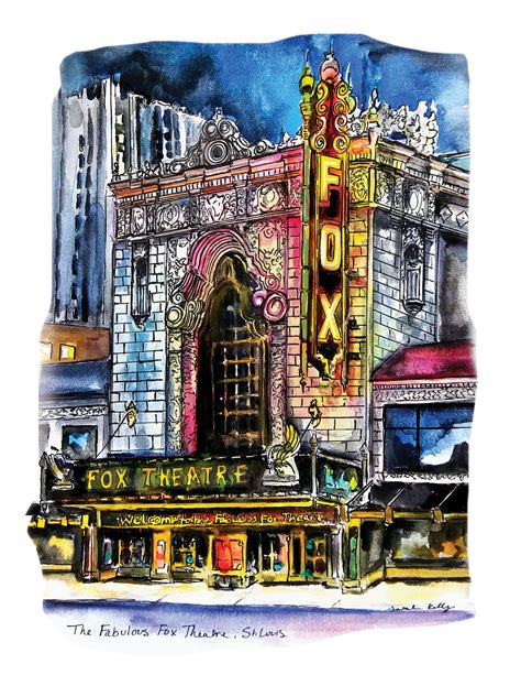 Art Print the Fabulous Fox Theatre watercolor Print - Etsy