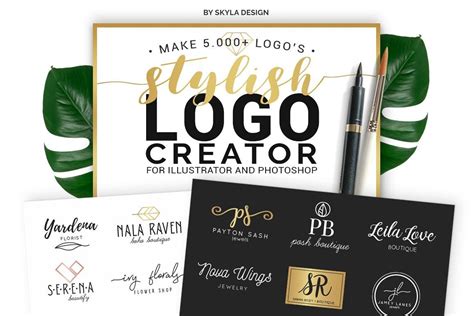 Stylish Logo Creator Kit For Illustrator Photoshop Stylish Logo